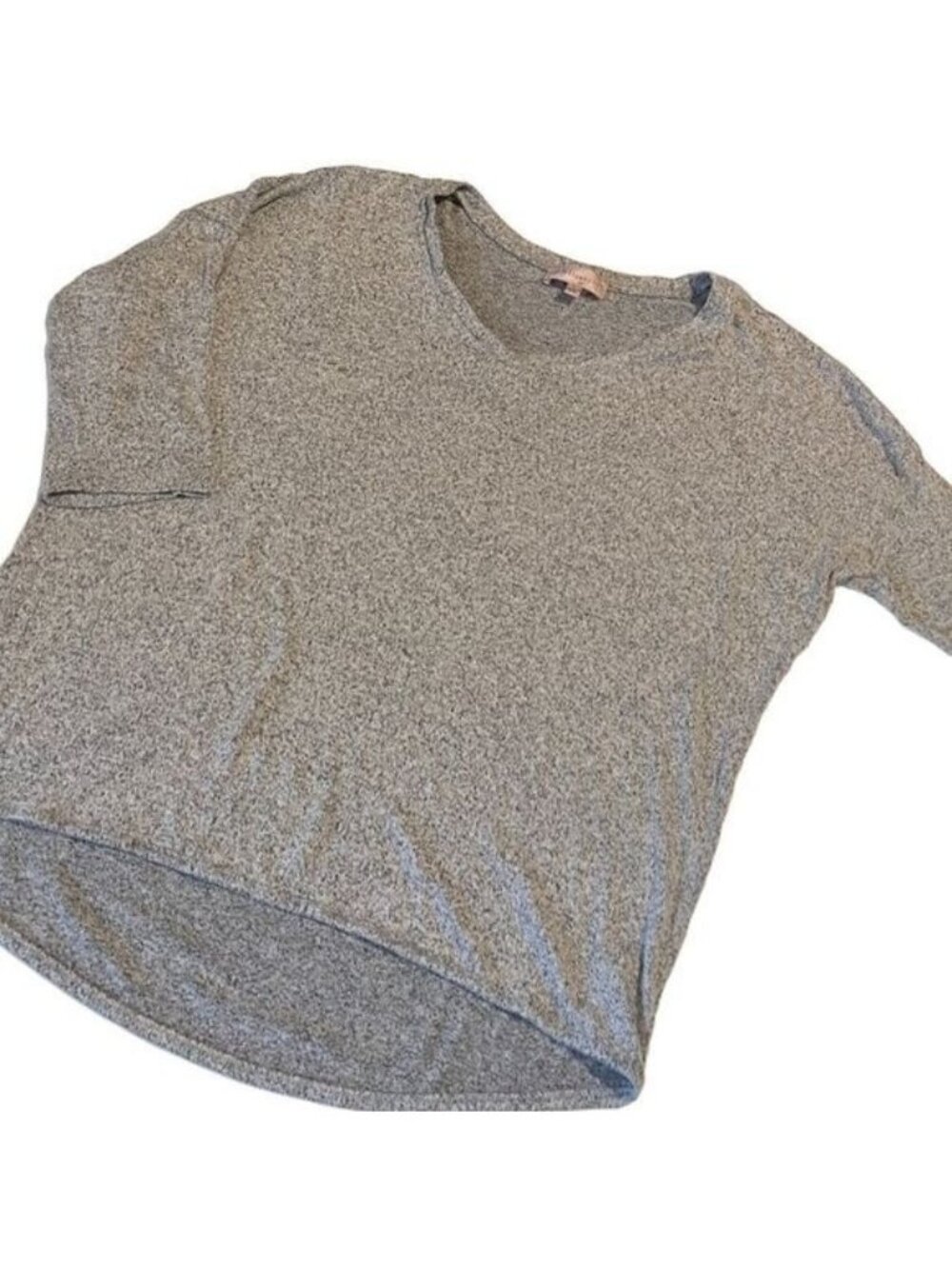 Philosophy Gray Heather 3/4 Length Sleeves V Neck Pullover Top Size L